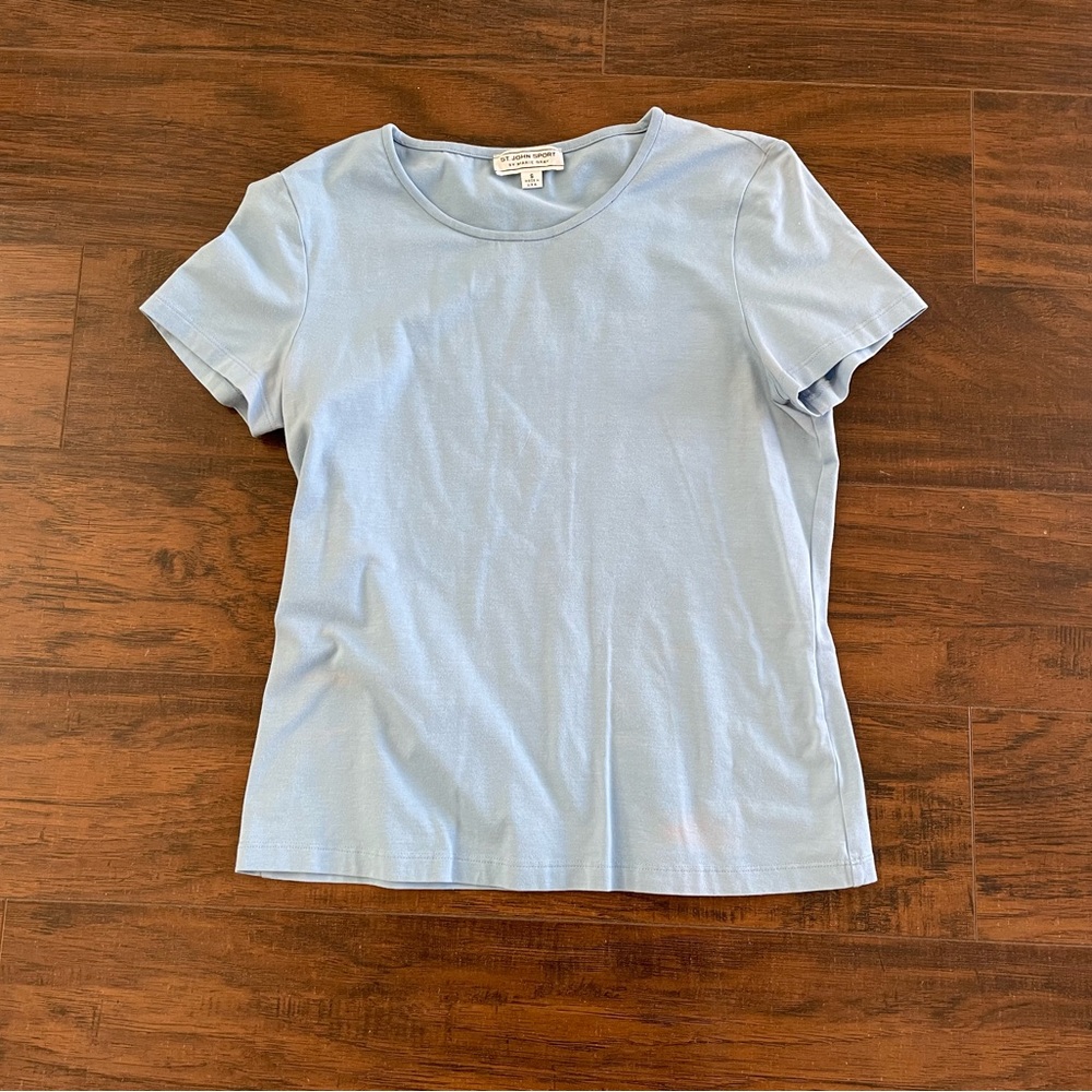 St. John Sport Womens Top Small Blue T-Shirt